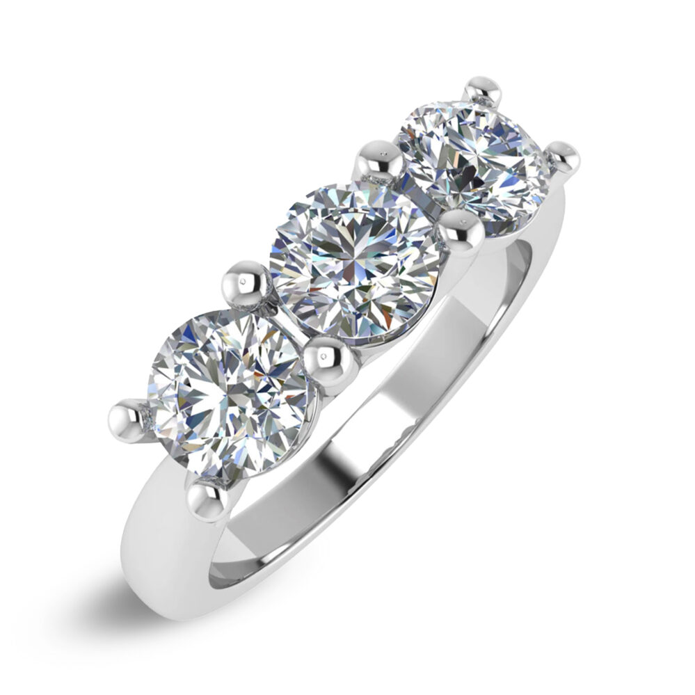 Foto anello trilogy in oro bianco 18 carati e diamanti 0.90 carati