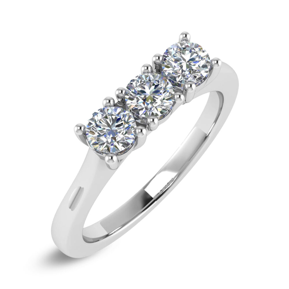 Foto anello trilogy in oro bianco 18 carati e diamanti 0.24 carati