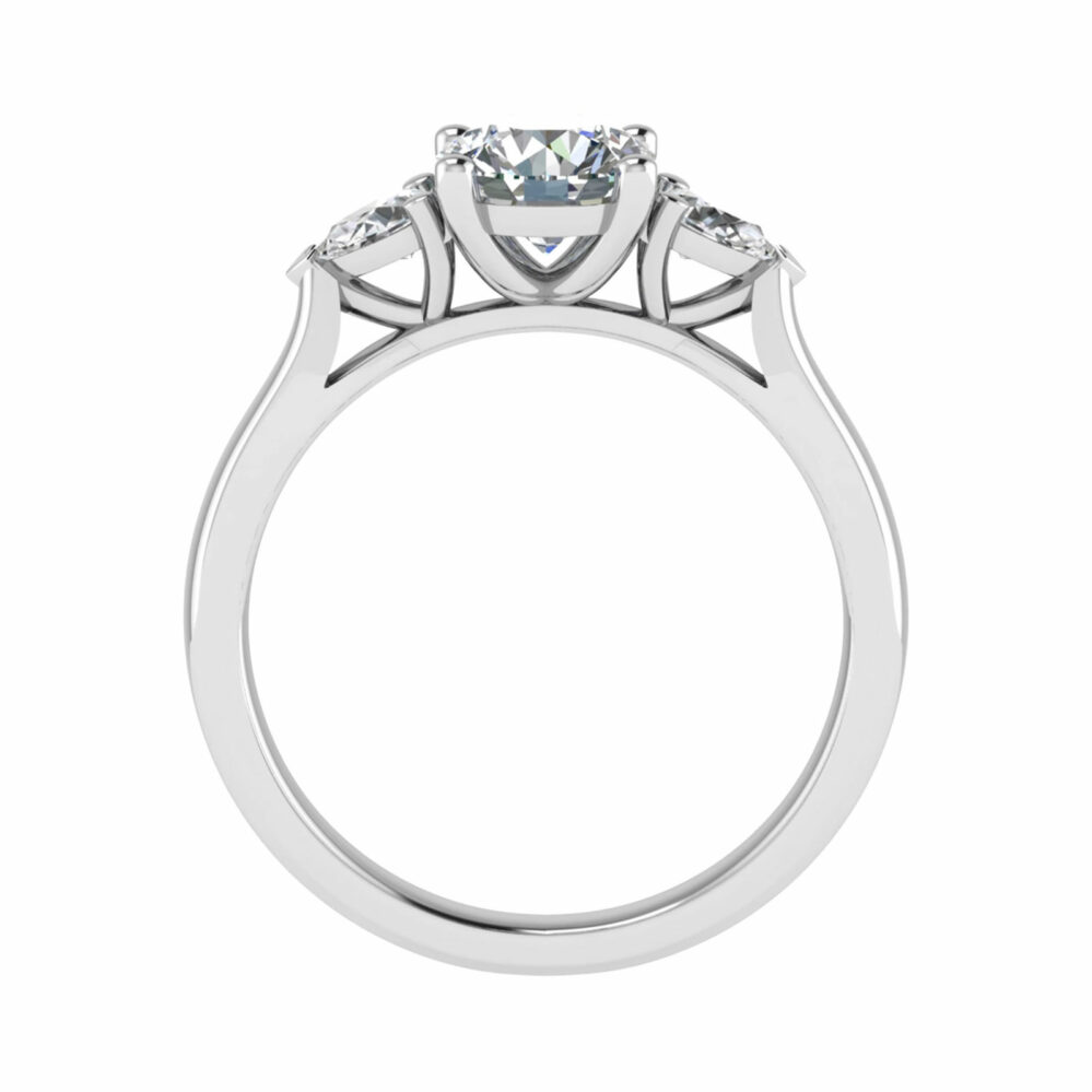 Foto anello trilogy con diamanti 0.70 carati in oro bianco