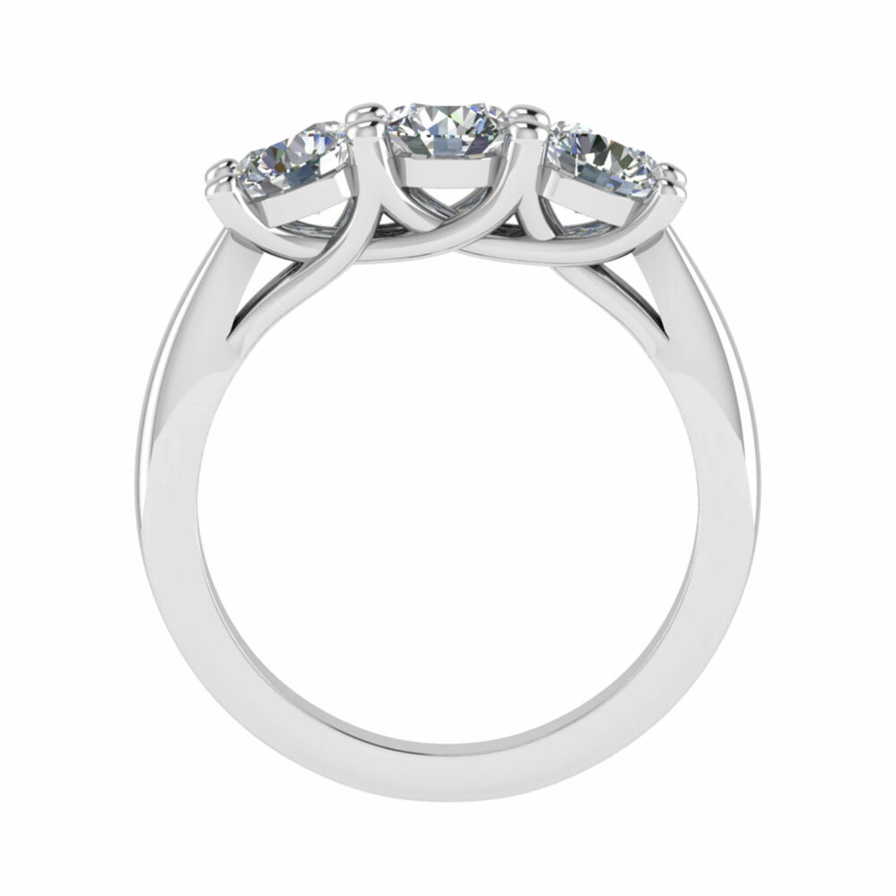 Foto anello trilogy in oro bianco 18 carati e diamanti 0.90 carati